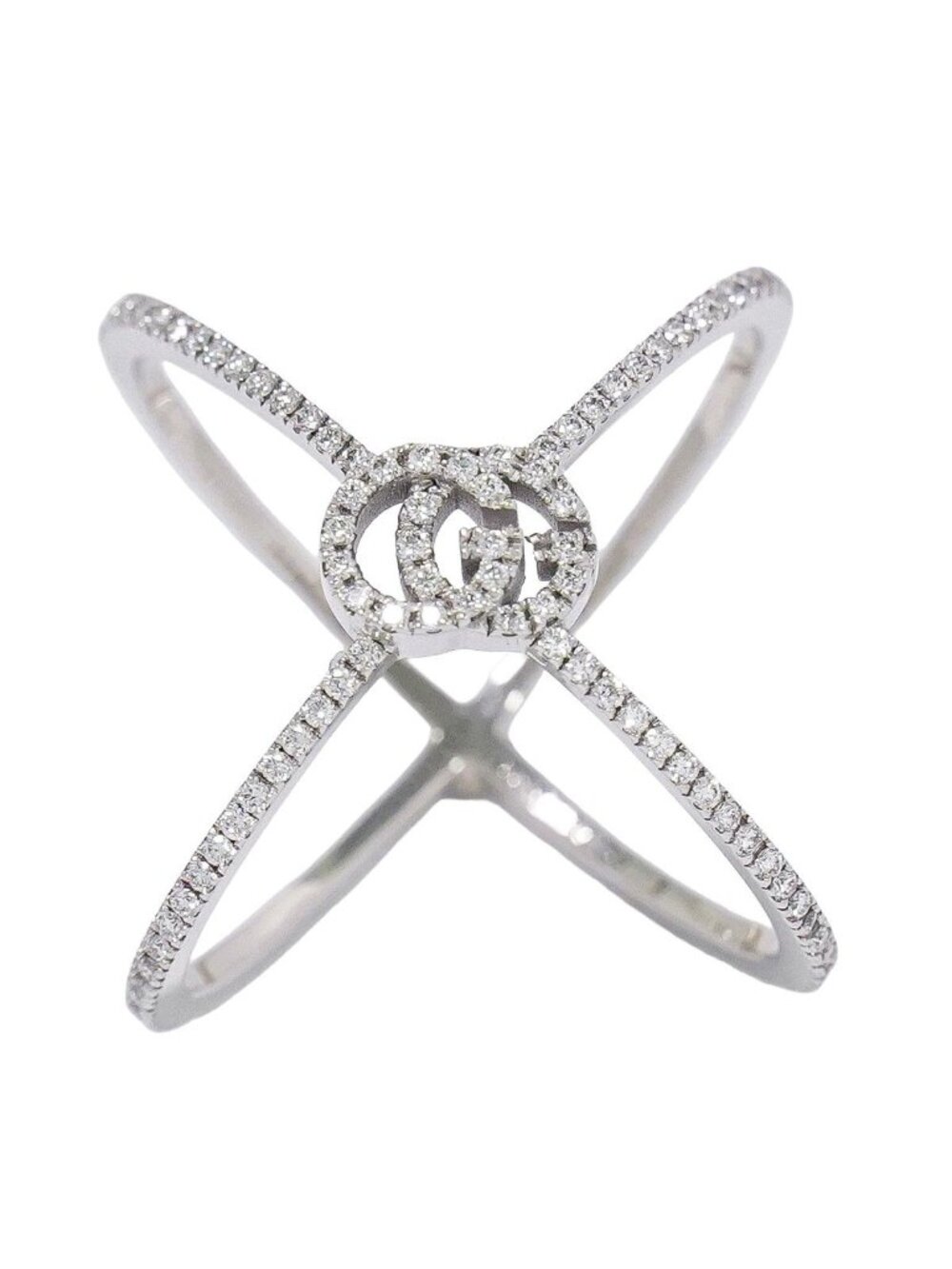 Gucci GG Running Diamond WG Ring White Gold
